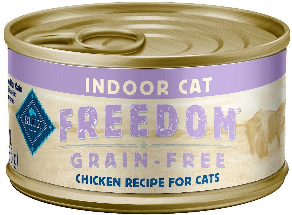Blue Buffalo BLUE Freedom Indoor Chicken Recipe Adult Grain-Free Wet Cat Food Can, 3-oz