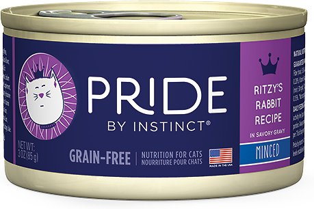 Nature's Variety Pride by Instinct Grain-Free Minced Ritzy's Rabbit Recipe Wet Canned Cat Food, 3-oz (**)