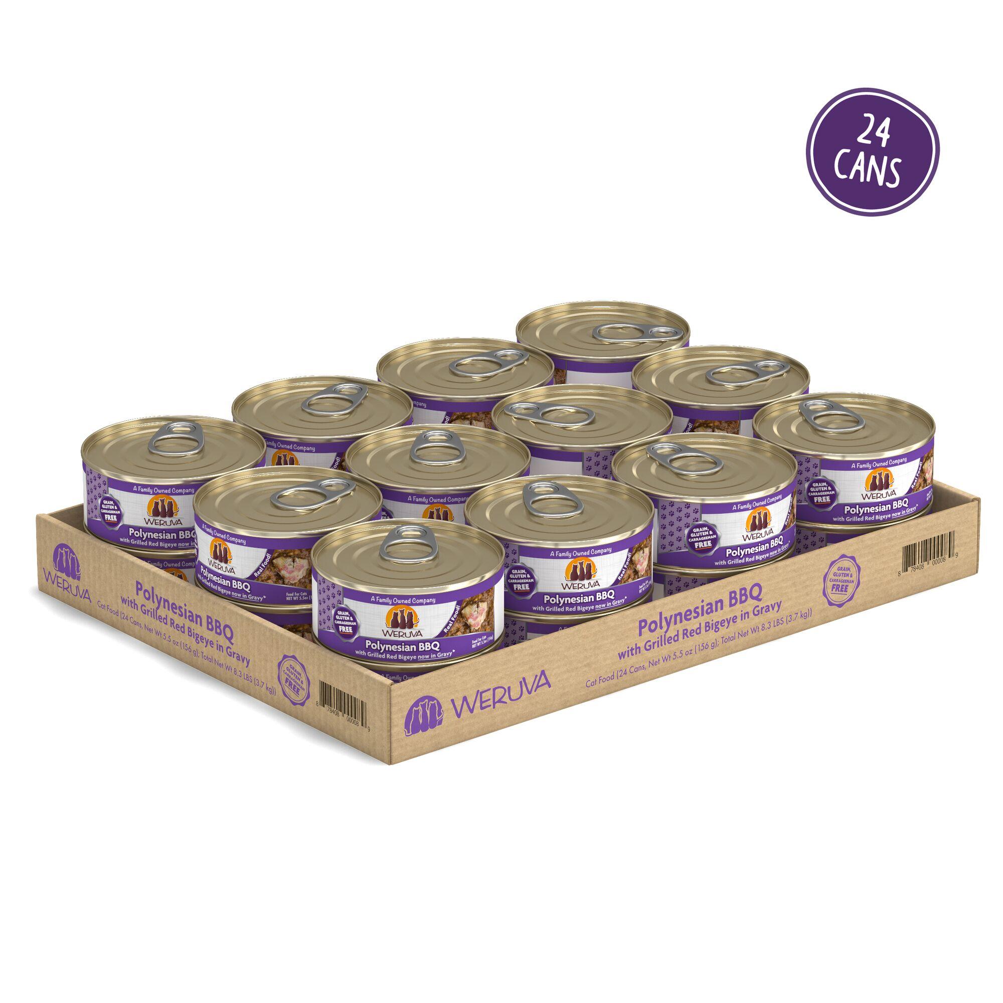 Weruva Classic Cat Polynesian BBQ with Grilled Red Bigeye in Gravy Wet Cat Food Can, 5.5-oz