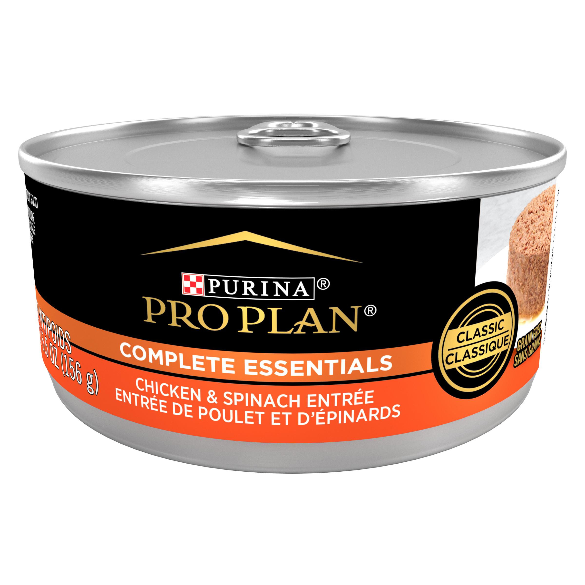 Purina Pro Plan Complete Essentials Chicken & Spinach Entree Grain-Free Wet Cat Food Can, 5.5-oz
