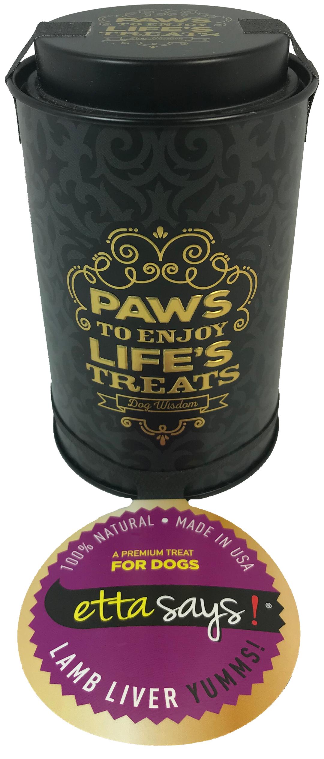 Etta dit! Gâteries pour chiens lyophilisées au foie d'agneau Yumms, boîte cadeau de 1,6 oz