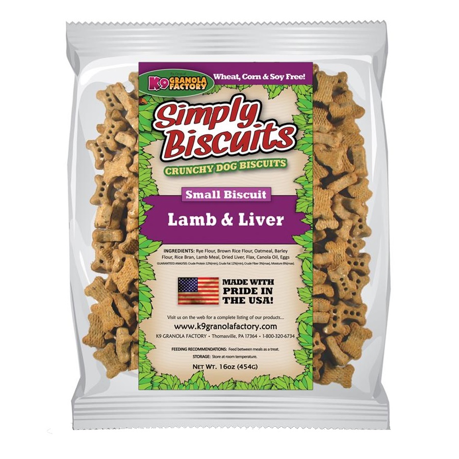 K9 Granola Factory Simply Biscuits Lamb & Liver Dog Treats, Small, Small, 16 oz (Size:  Small, 16 oz)