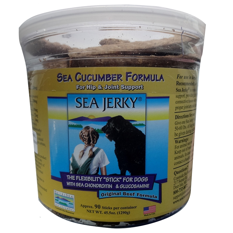 NutriSea Sea Jerky Beef Formula Joint Dog Treats, 90 Count, New Formula