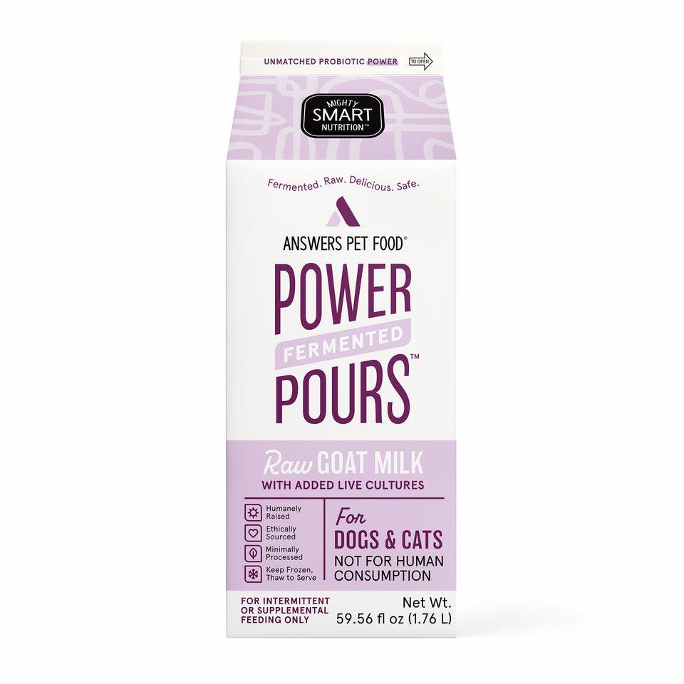 Answers Pet Food Power Pours Raw Goat Milk for Cats & Dogs, 59.56-oz