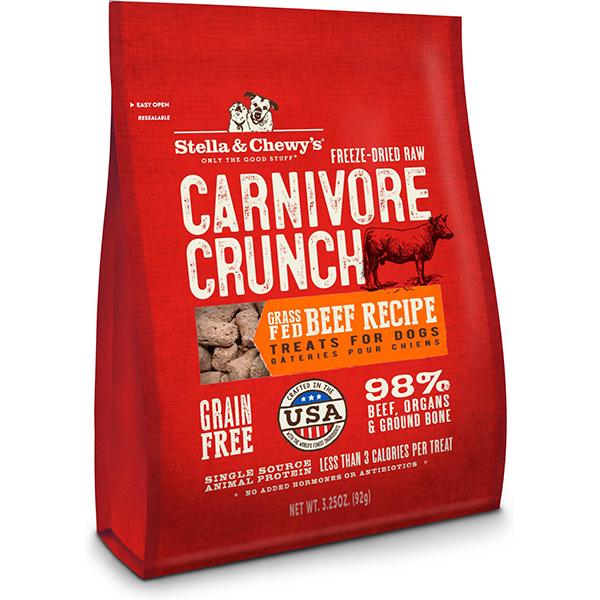 Stella & Chewy's Carnivore Crunch Grass-Fed Beef Recipe Freeze-Dried Grain-Free Dog Treats, 3.25-oz