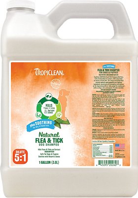 Tropiclean Natural Flea & Tick Plus Soothing Dog Shampoo, 1-gal bottle
