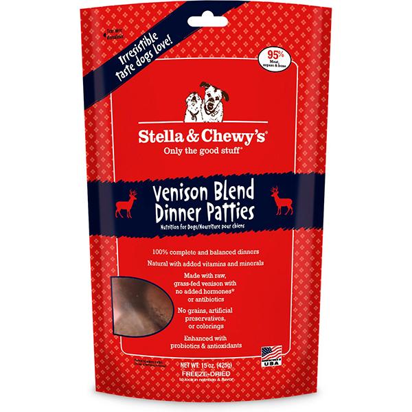 Stella & Chewy's Dinner Patties Venison Blend Freeze-Dried Raw Dog Food, 15-oz