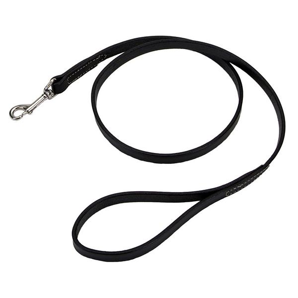 Circle T Oak Tanned Leather Dog Leash, Black, 5/8-in Leather x 4-ft Long