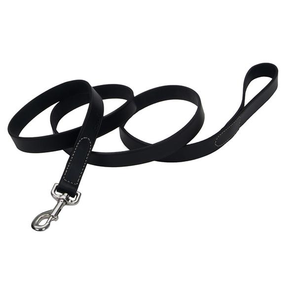 Circle T Oak Tanned Leather Dog Leash, Black, 1-in Leather x 4-ft Long