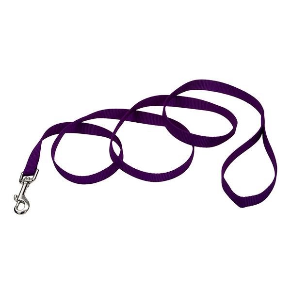 Coastal Single-Ply Dog Leash, Purple, 3/4-in Wide x 4-ft Long