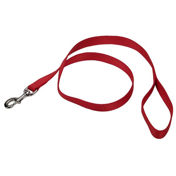 Coastal Single-Ply Dog Leash, Red, 5/8-in Wide x 4-ft Long