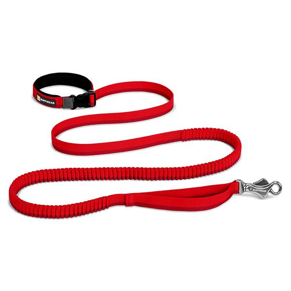 Ruffwear Roamer Stretchy Waist Worn Dog Leash, Red Currant