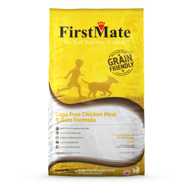 FirstMate Cage Free Chicken Meal & Oats Grain Friendly Dry Dog Food, 25-lb