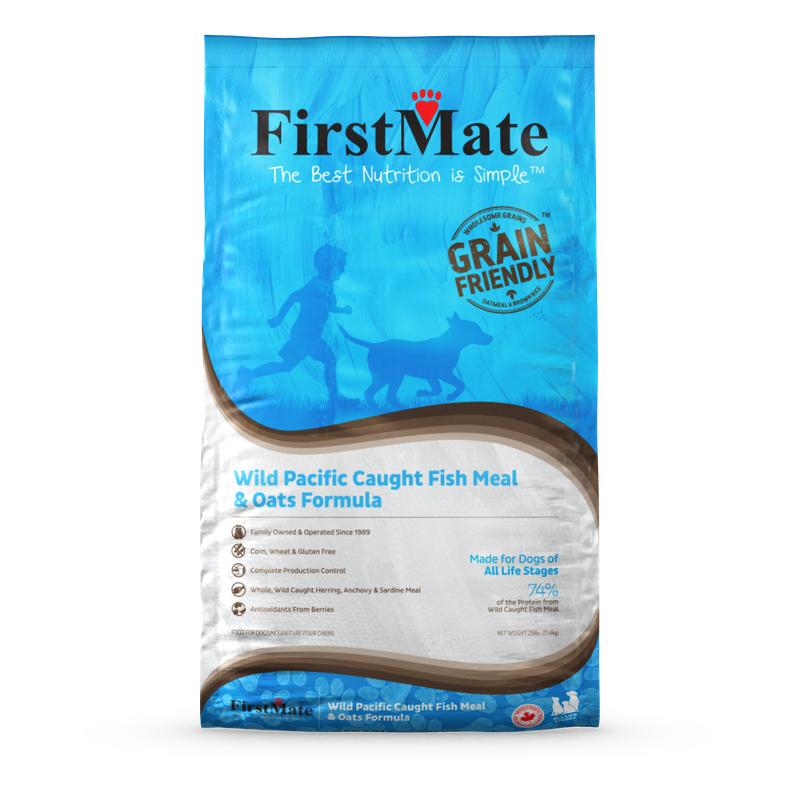 FirstMate Wild Pacific Caught Fish & Oats Grain Friendly Dry Dog Food, 25-lb