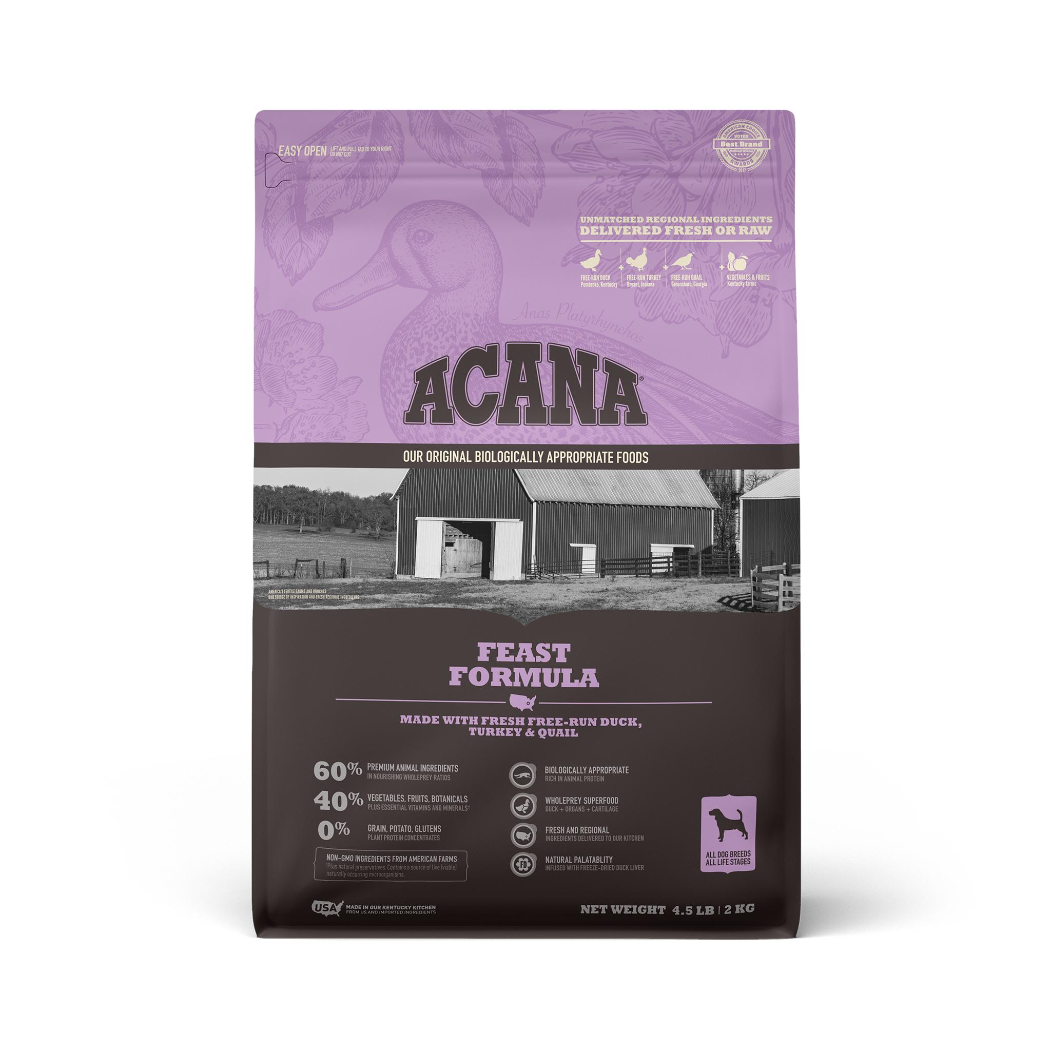 ACANA Feast Grain-Free Dry Dog Food, 4.5-lb