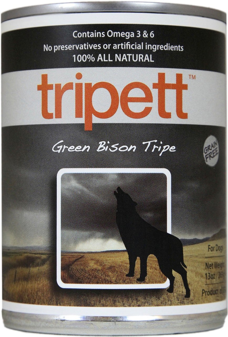 PetKind Tripett Green Bison Tripe Grain Free Canned Dog Food 13 oz 369 g Squeak N Chew Pet Supplies