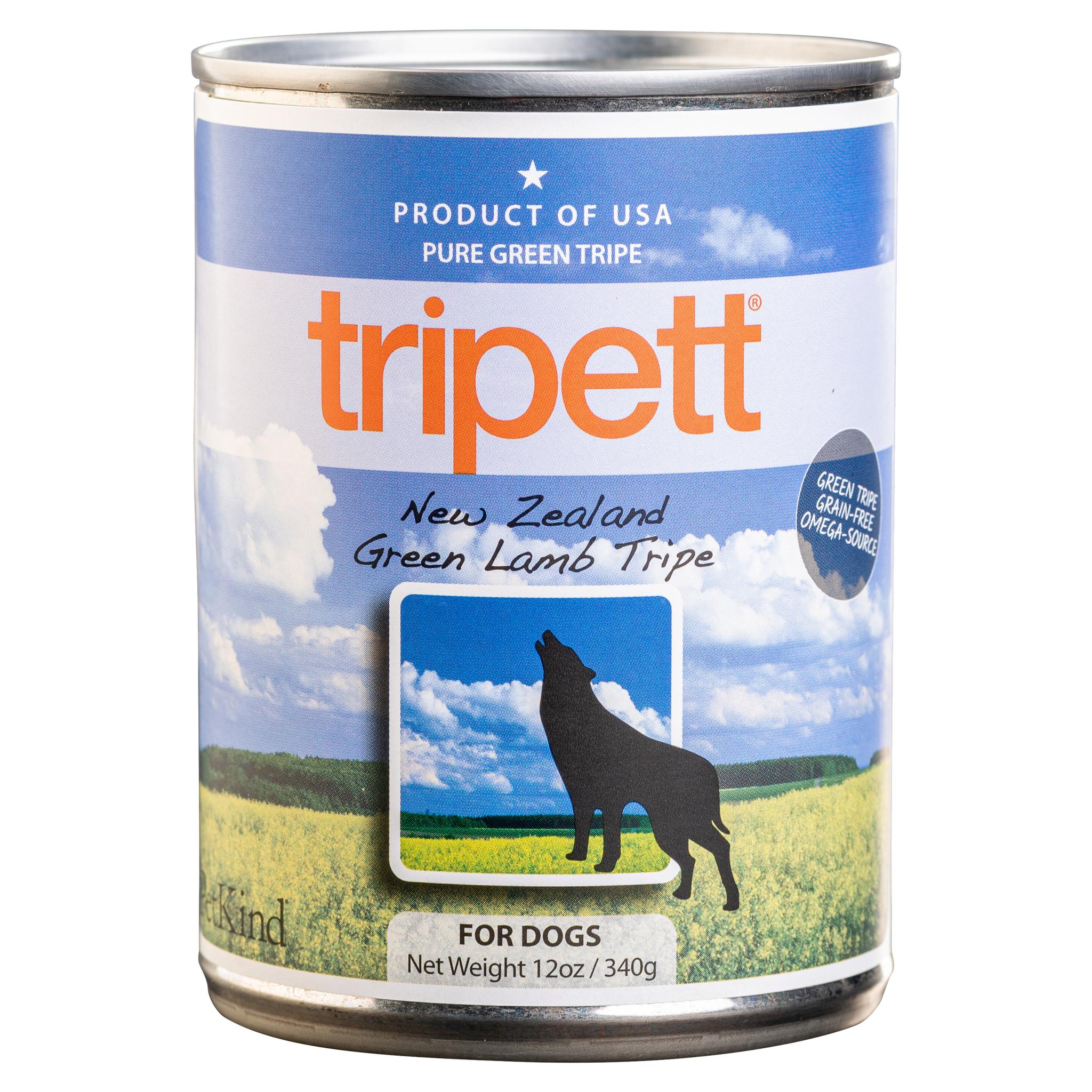 PetKind Tripett New Zealand Green Lamb Tripe Grain-Free Wet Dog Food Can, 12-oz|340-gram, case of 12 (**)