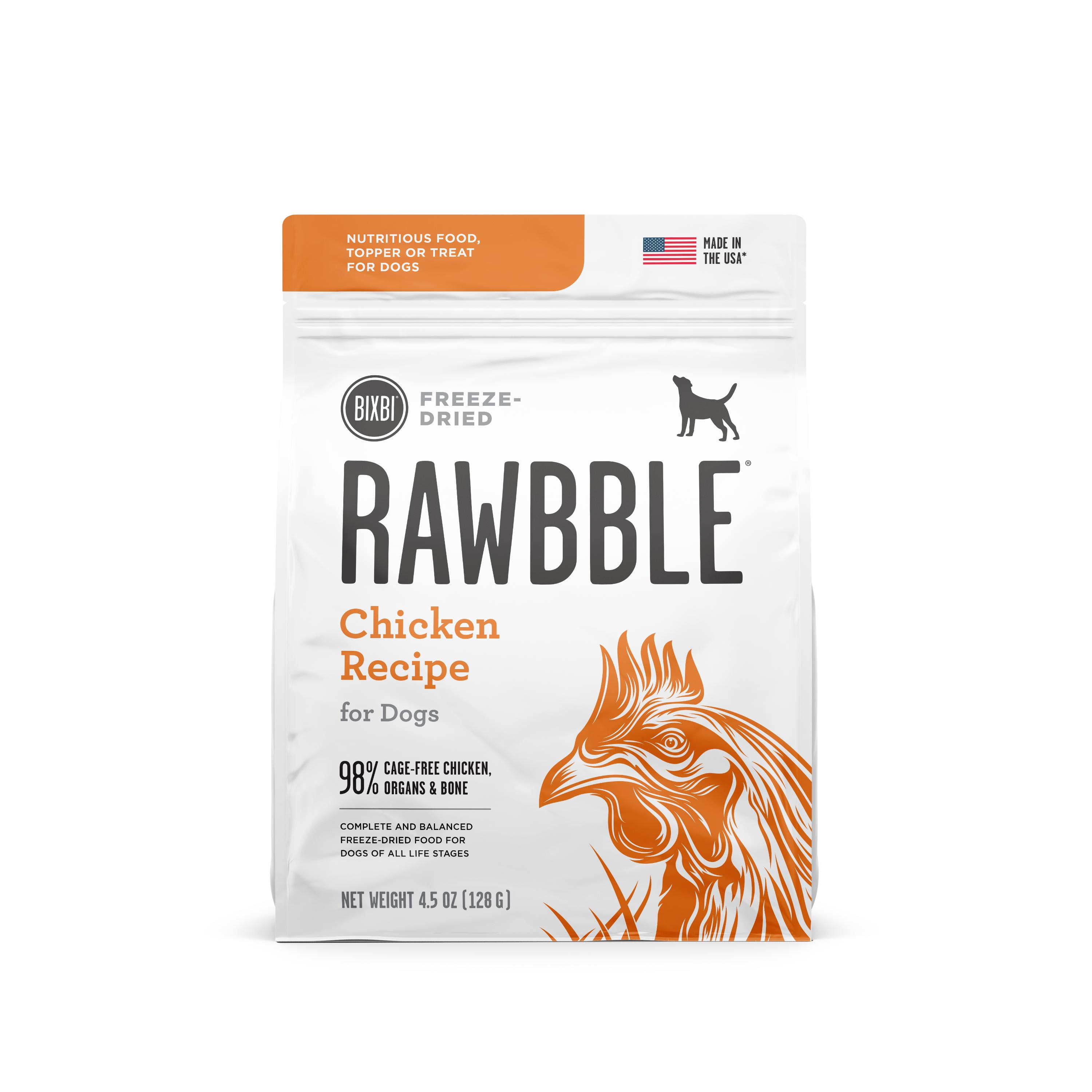 BIXBI Rawbble Chicken Recipe Freeze-Dried Dog Food, 4.5-oz