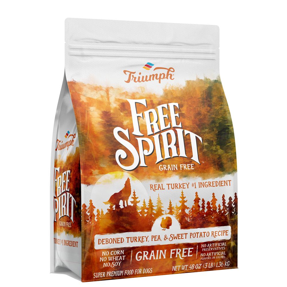 Triumph Free Spirit Turkey & Sweet Potato Recipe Grain-Free Dry Dog Food, 3-lb