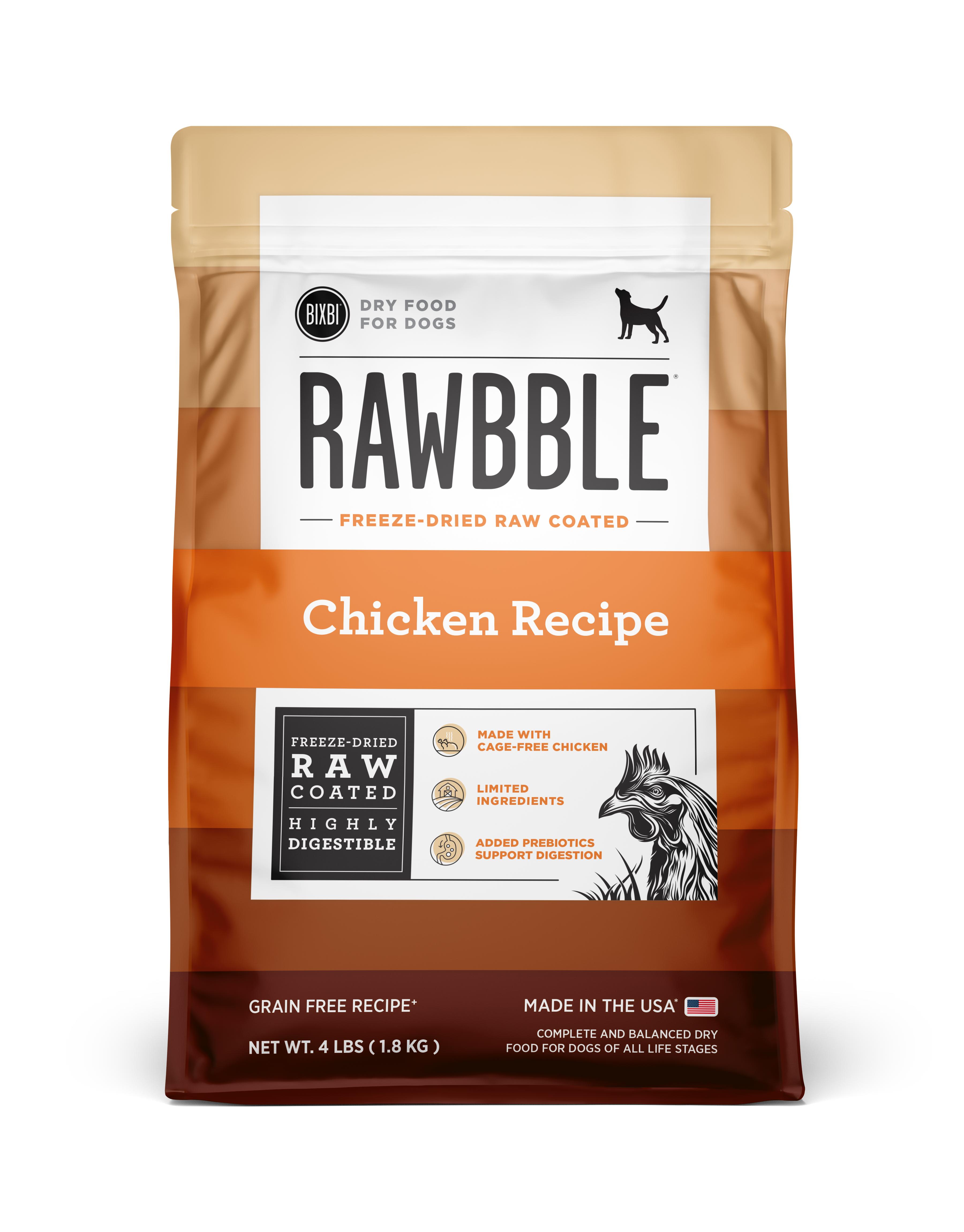 BIXBI Rawbble Chicken Recipe Dry Dog Food, 4-lb