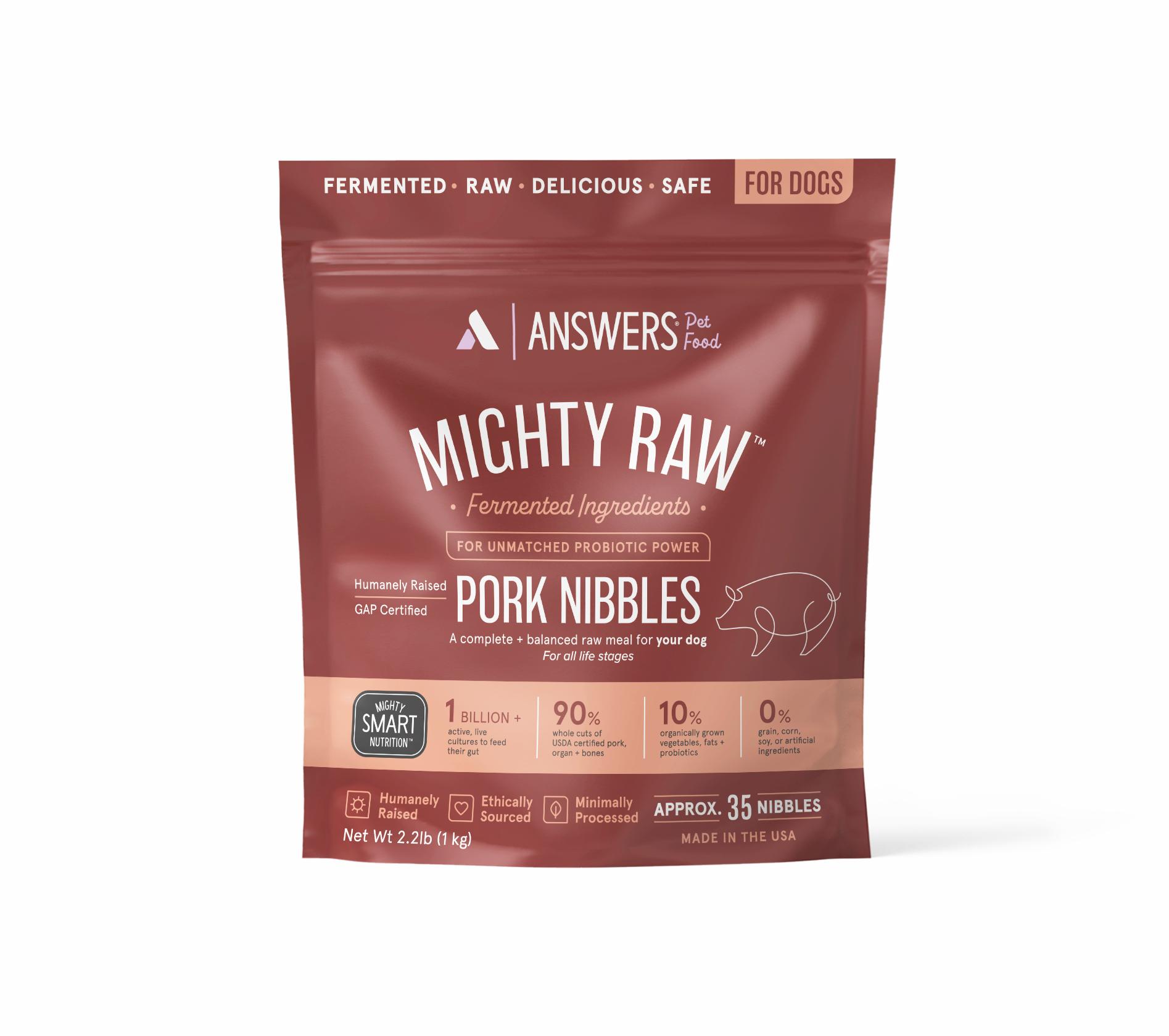 Answers Pet Food Mighty Raw Pork Frozen Dog Food