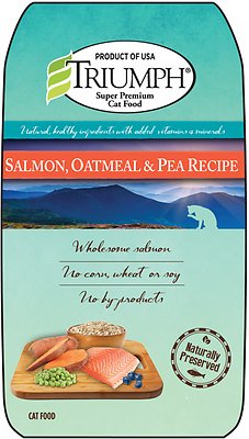 Triumph Salmon, Oatmeal & Pea Recipe Dry Cat Food, 7-lb
