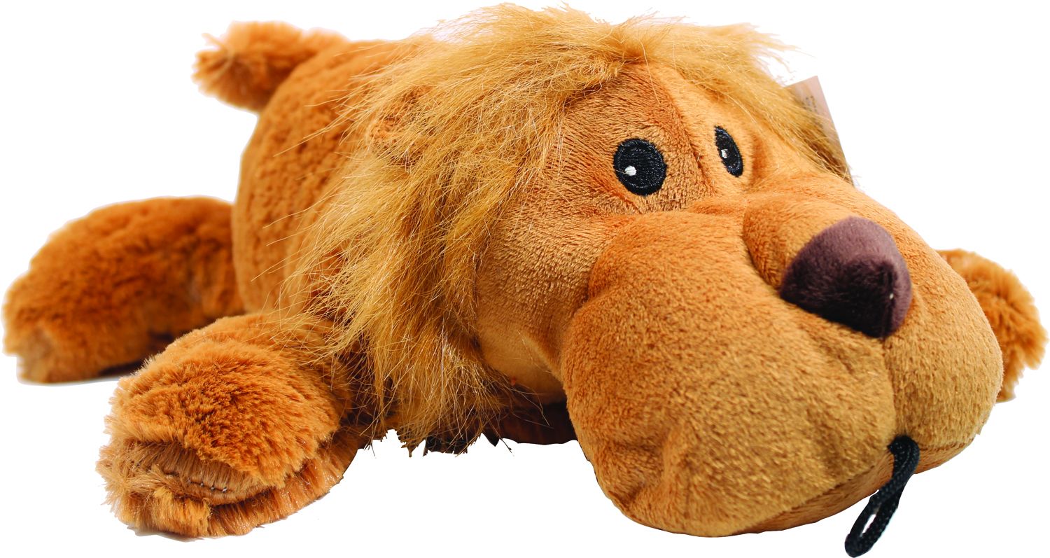 Patchwork Pet Toughy Wuffies Lion Squeak Toy, 15-in