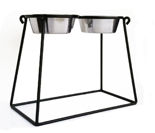 Pets Stop Pyramid Double Diner, Black