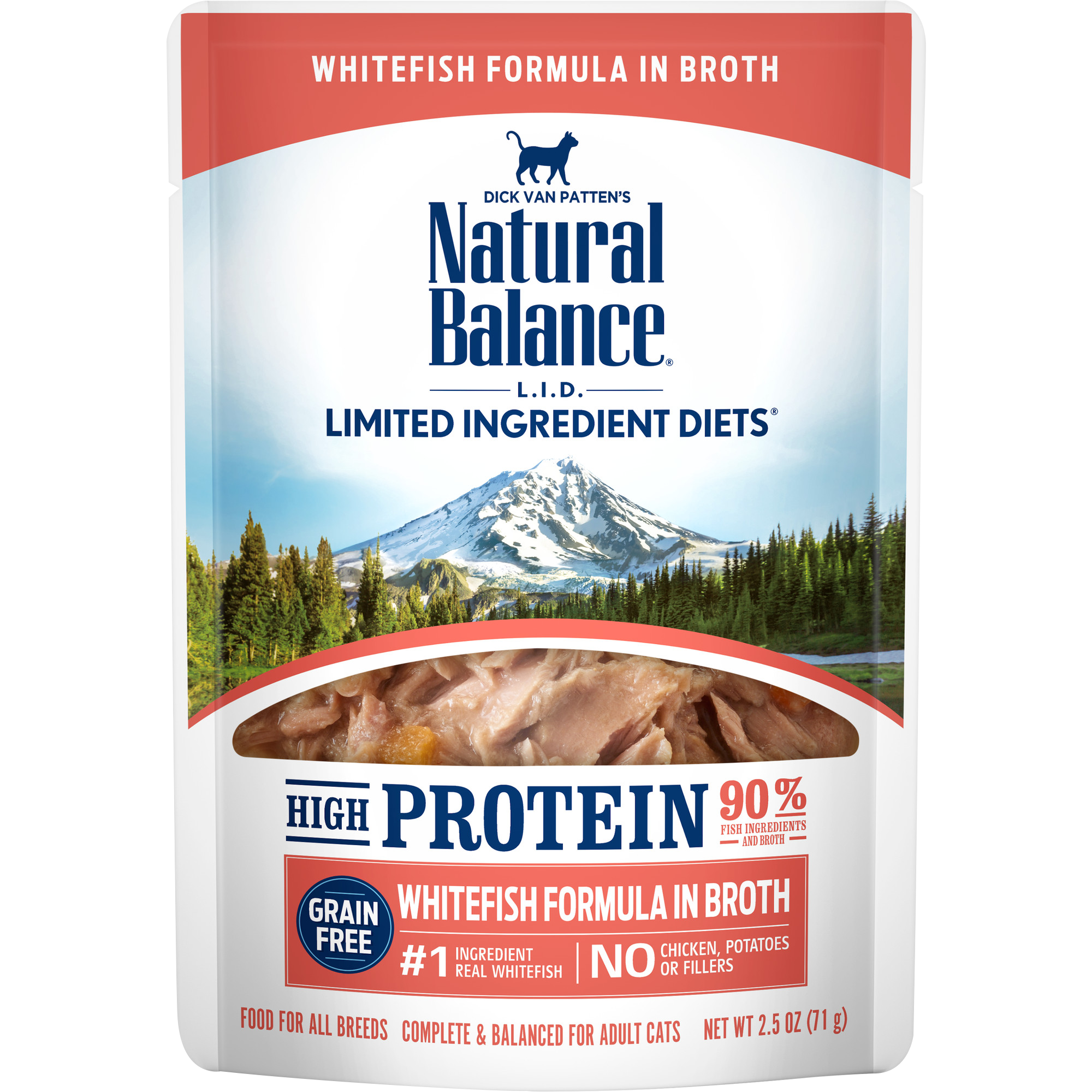 Natural Balance L.I.D. High Protein Whitefish Formula in Broth Wet Cat Food (**)