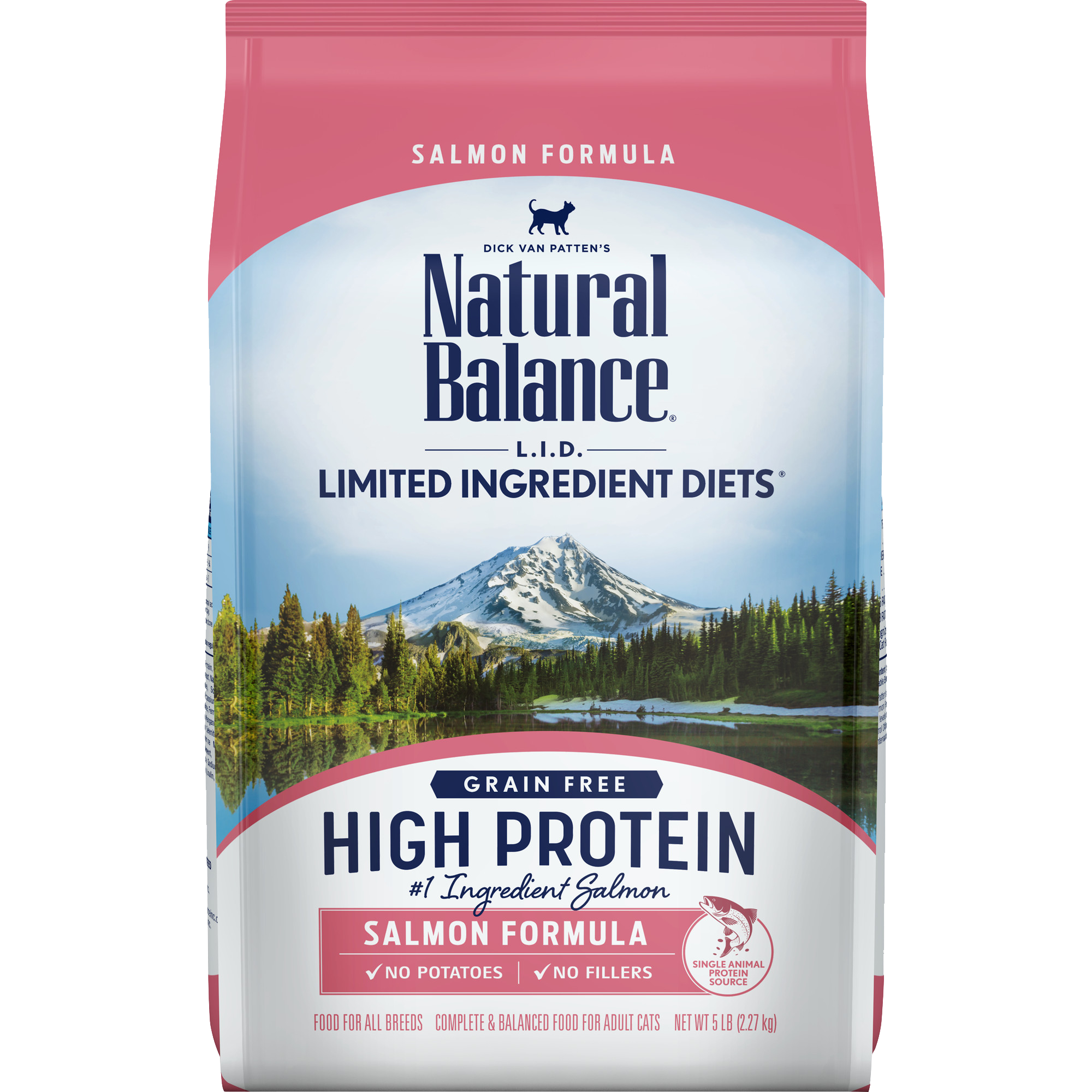 Natural Balance L.I.D. High Protein Salmon Formula Cat Dry Food, 5-lb (**)