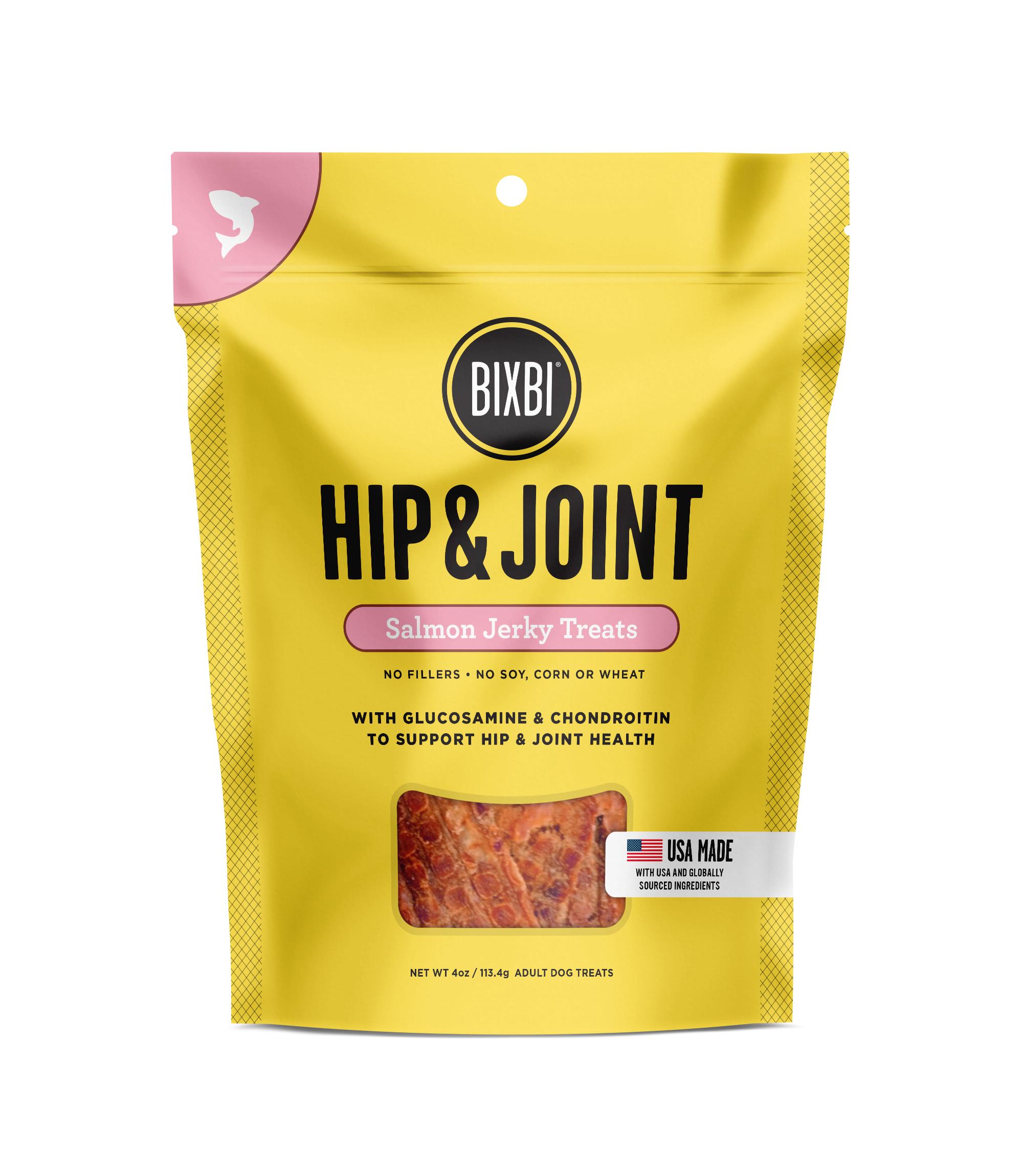BIXBI Hip & Joint Salmon Jerky Dog Treats, 4-oz
