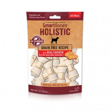 SmartBones Holistic Chew Dog Treats, Mini 16-ct