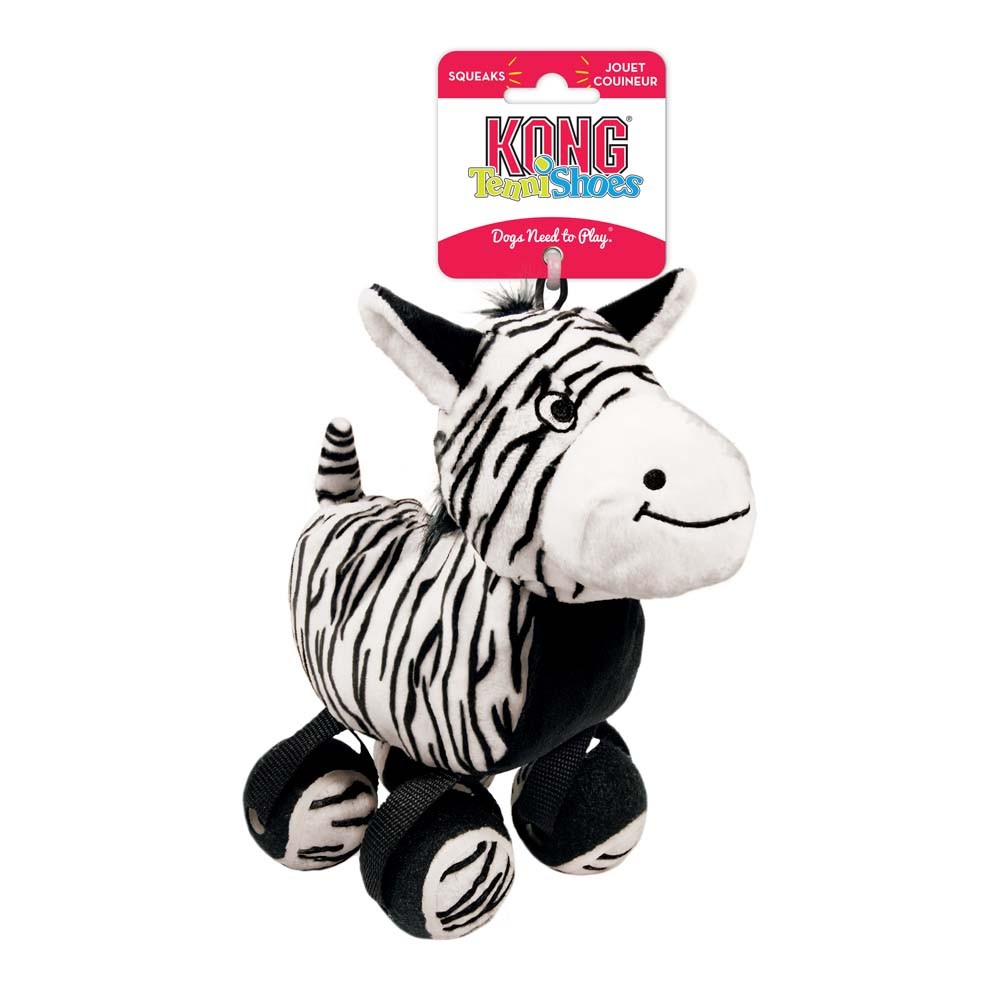 KONG Tennishoes Zebra Dog Toy, Small