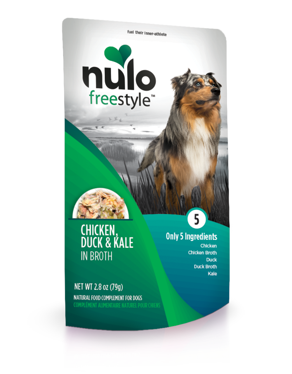 Nulo Dog Freestyle Pouch Chicken, Duck & Kale in Broth Grain-Free Dog Food Topper Image