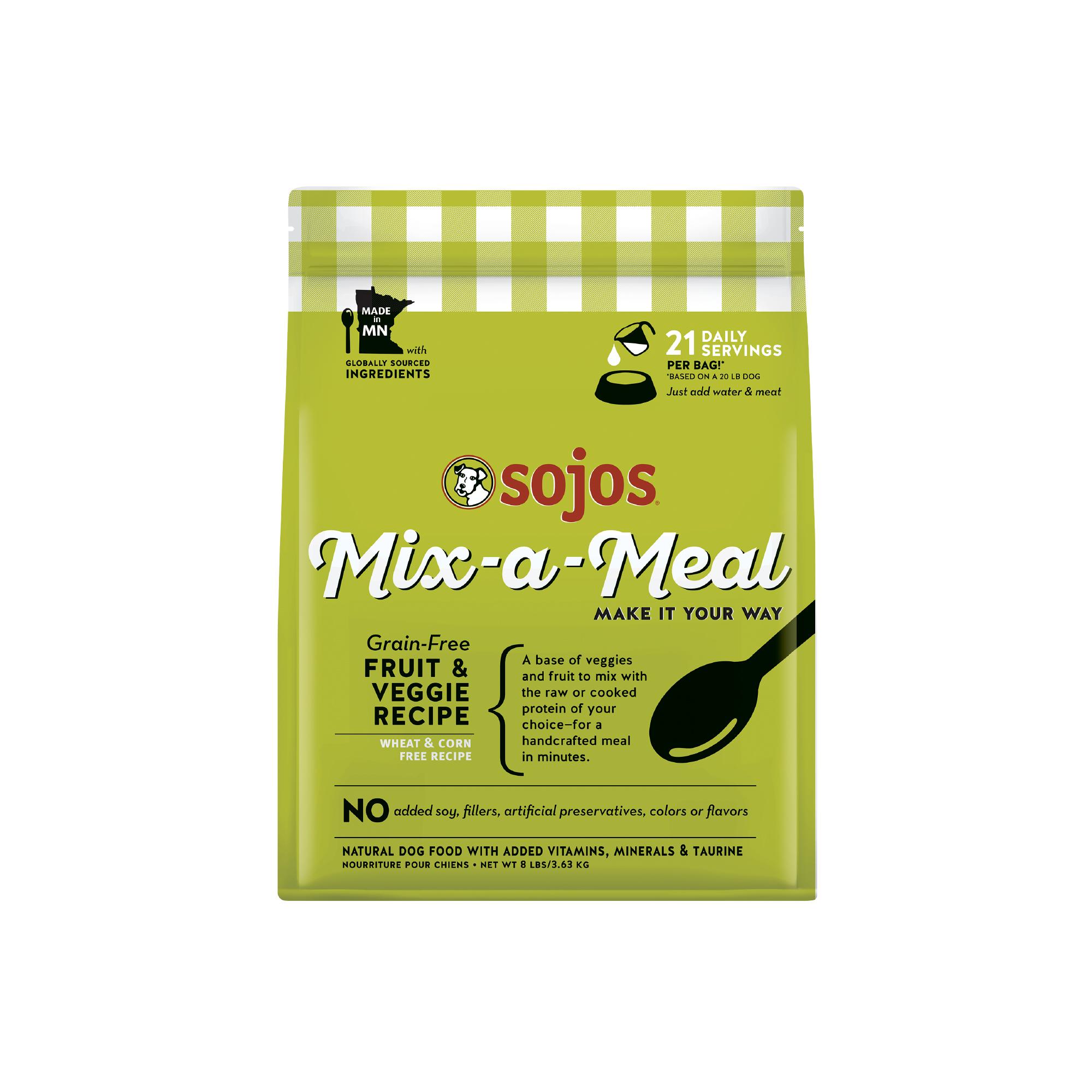 Sojos Mix-A-Meal Fruit & Veggie Pre-Mix Grain-Free Dehydrated Dog Food, 8-lb
