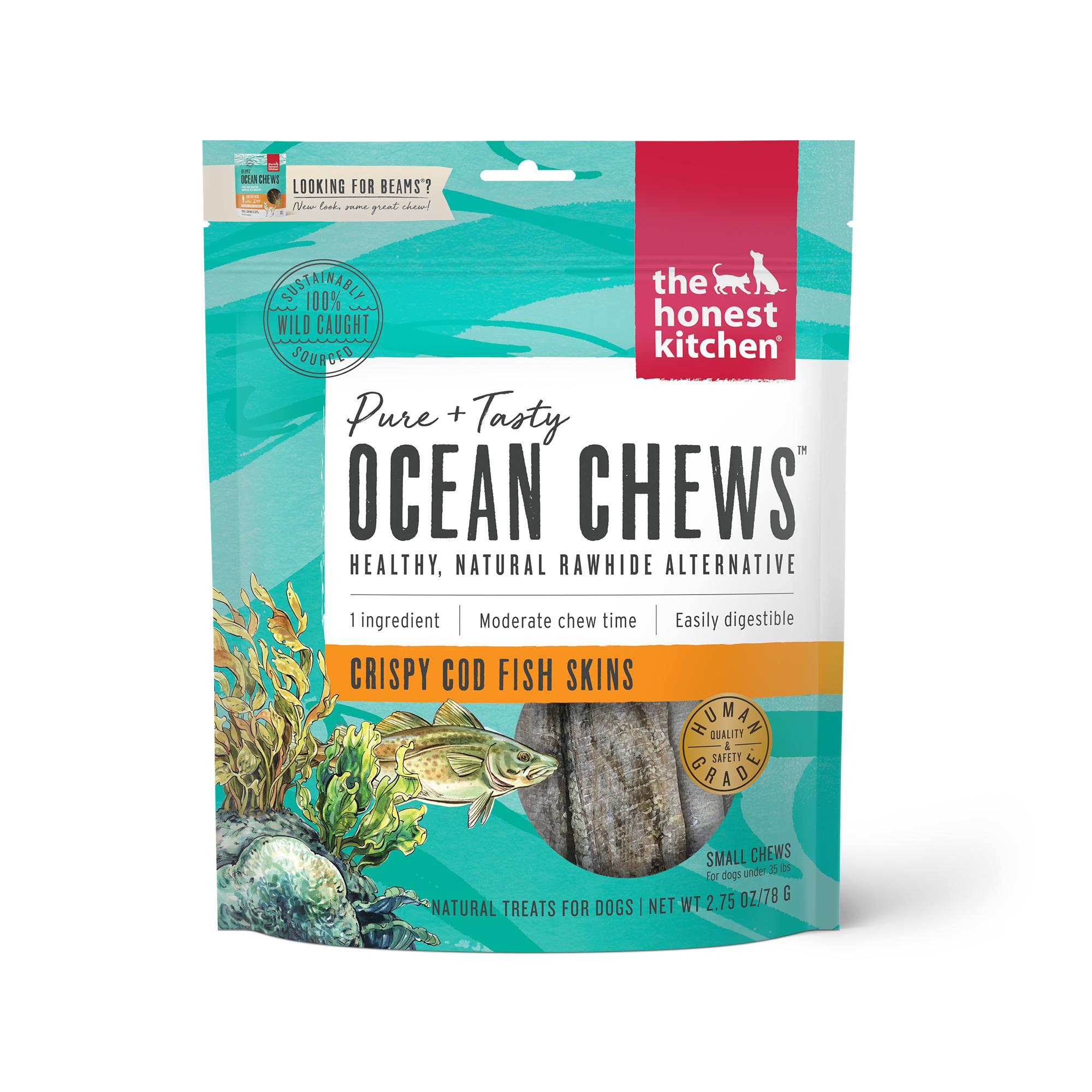 The Honest Kitchen Beams Ocean Chews Crispy Cod Fish Skins Dog Treats