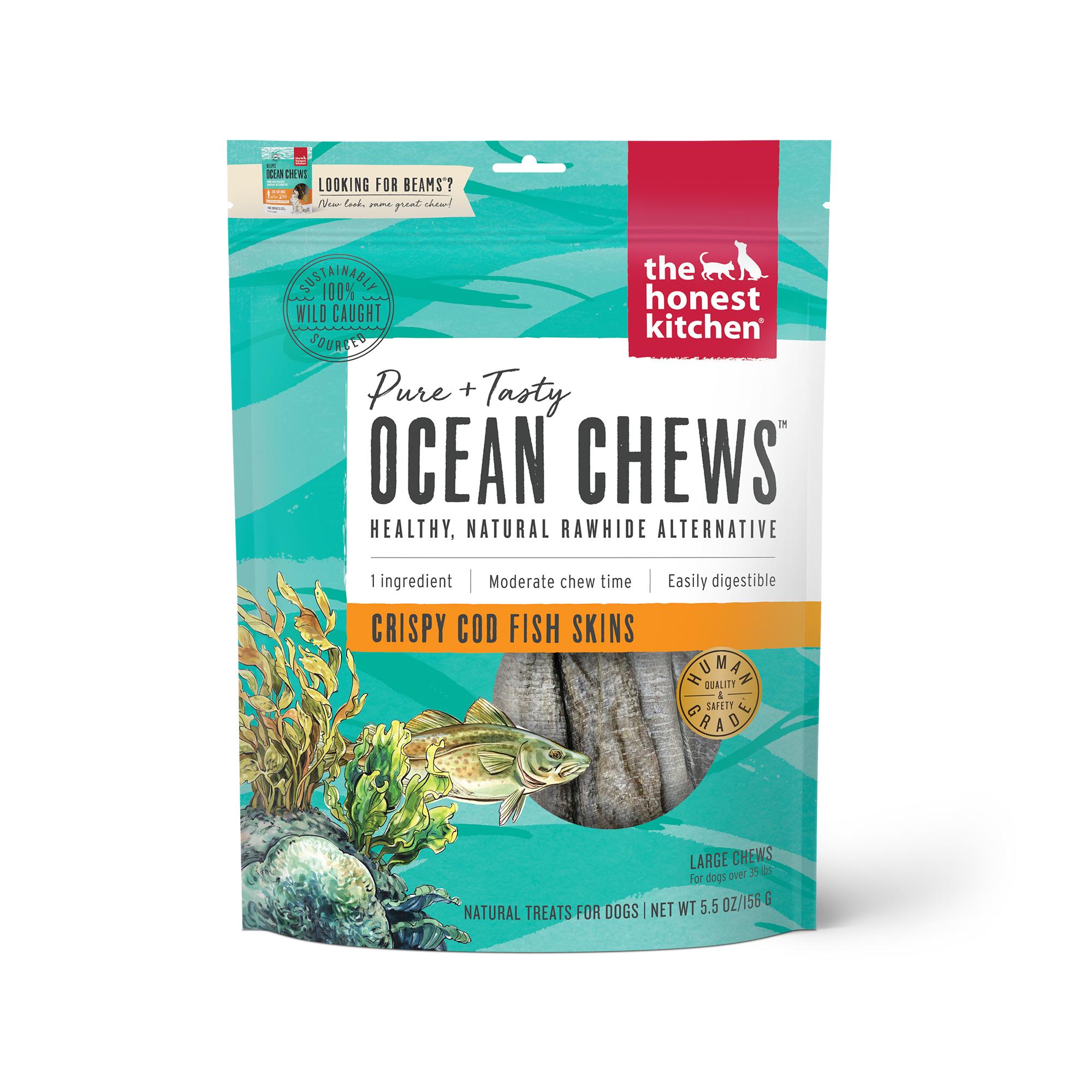 The Honest Kitchen Beams Ocean Chews Crispy Cod Fish Skins Dog Treats, 5.5-oz