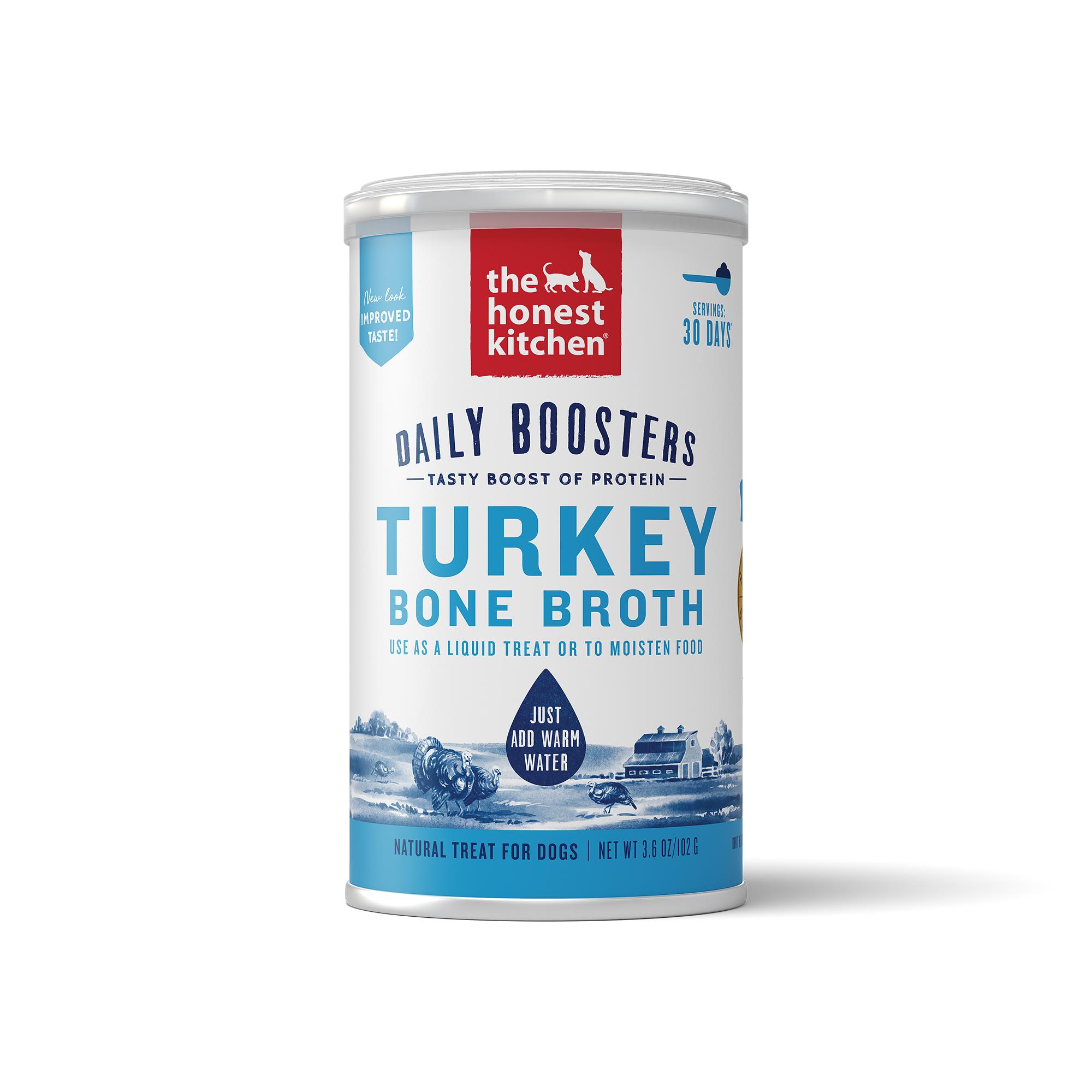 The Honest Kitchen Daily Boosters Instant Turkey Bone Broth with Turmeric for Dogs, 3.6-oz