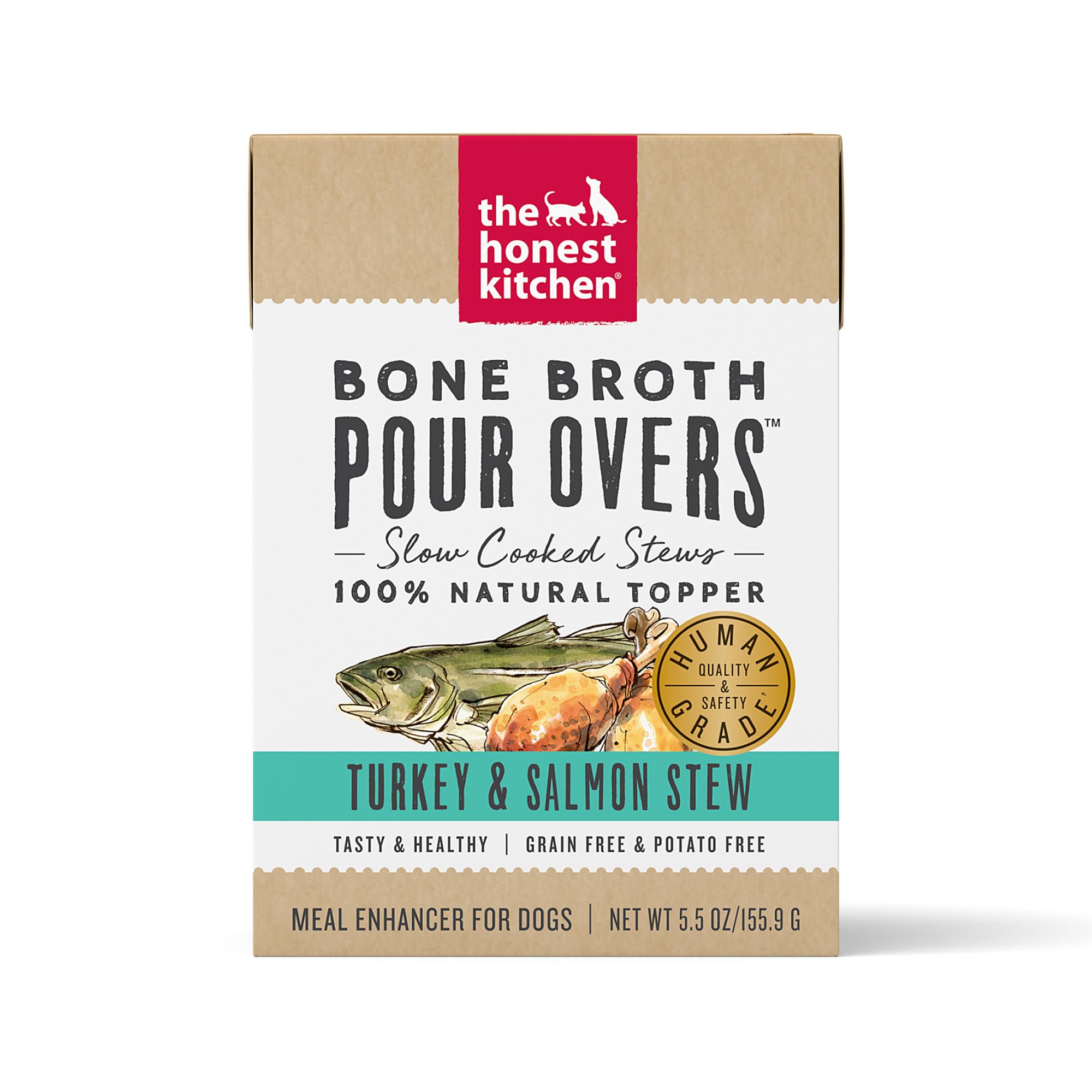 The Honest Kitchen Bone Broth Pour Overs Turkey & Salmon Stew Dog Food Topper