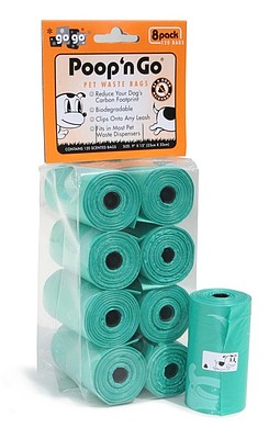 GoGo Poop n' Go Scented Pet Waste Bags, Hunter Green, 8-pk