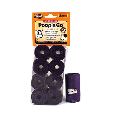 GoGo Poop n' Go Scented Pet Waste Bags, Royal Blue, 8-pk