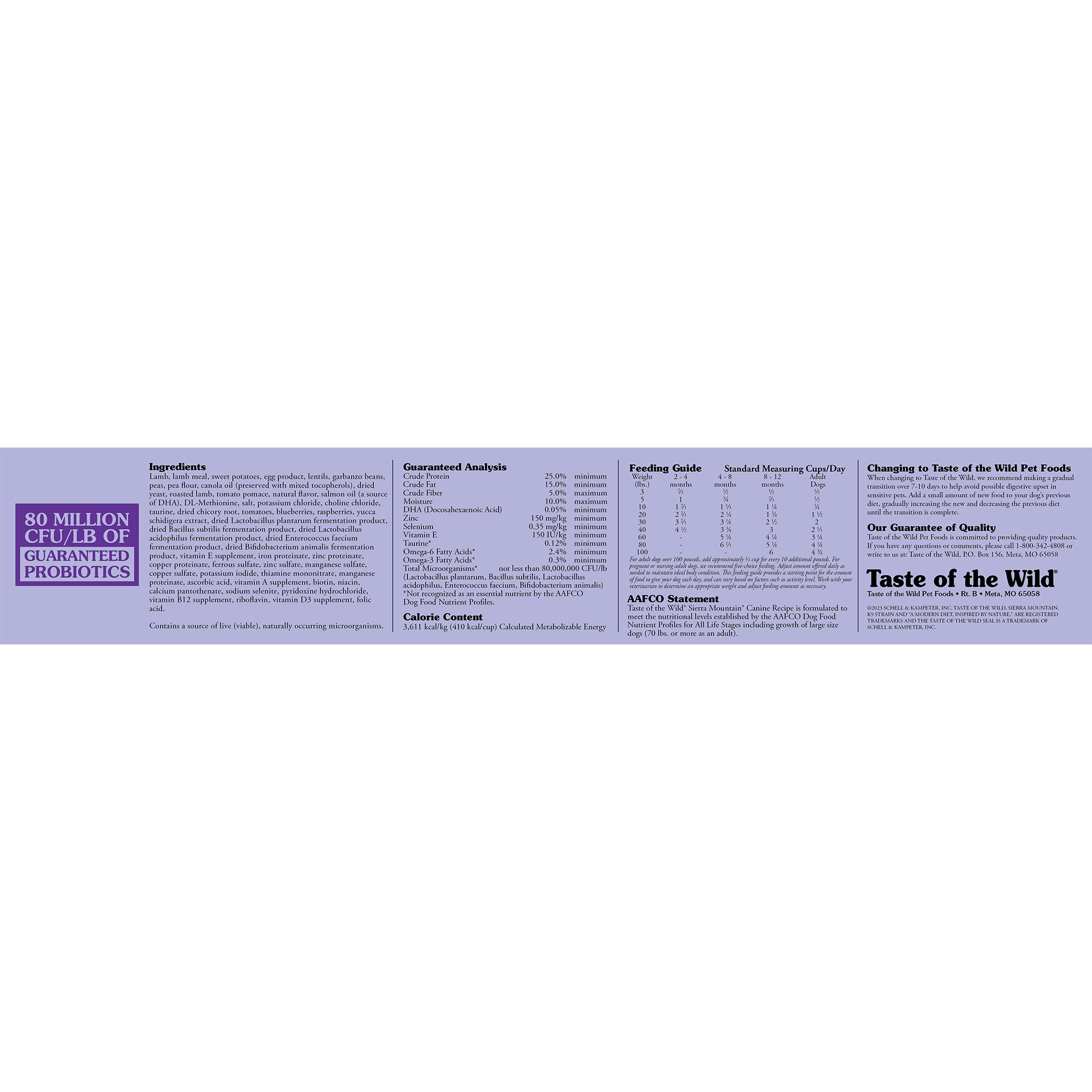 Taste of the Wild Sierra Mountain Grain-Free Dry Dog Food, 28-lb