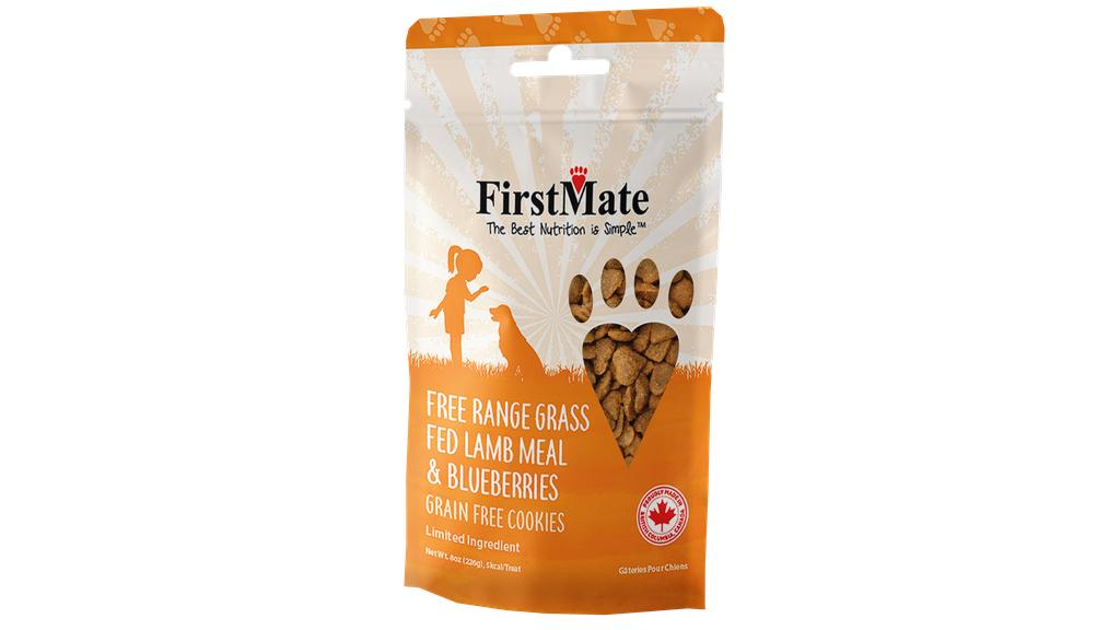 FirstMate Free Range Grass Fed Lamb Meal & Blueberries Dog Treats, 8-oz