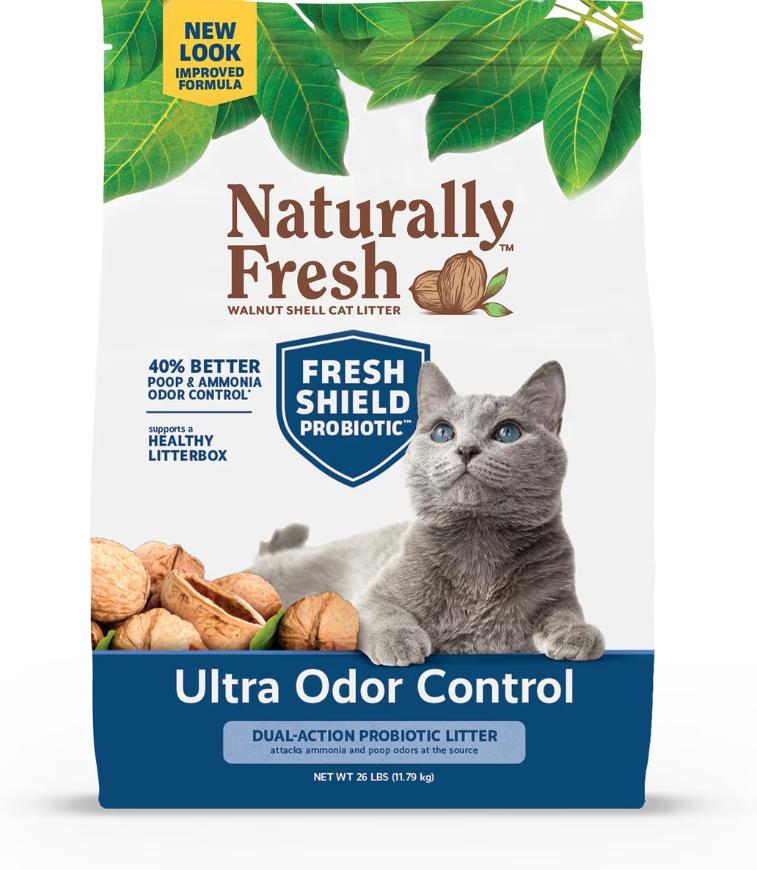Naturally Fresh Walnut-Based Multi-Cat Ultra Odor Control Quick-Clumping Cat Litter, 26-lb