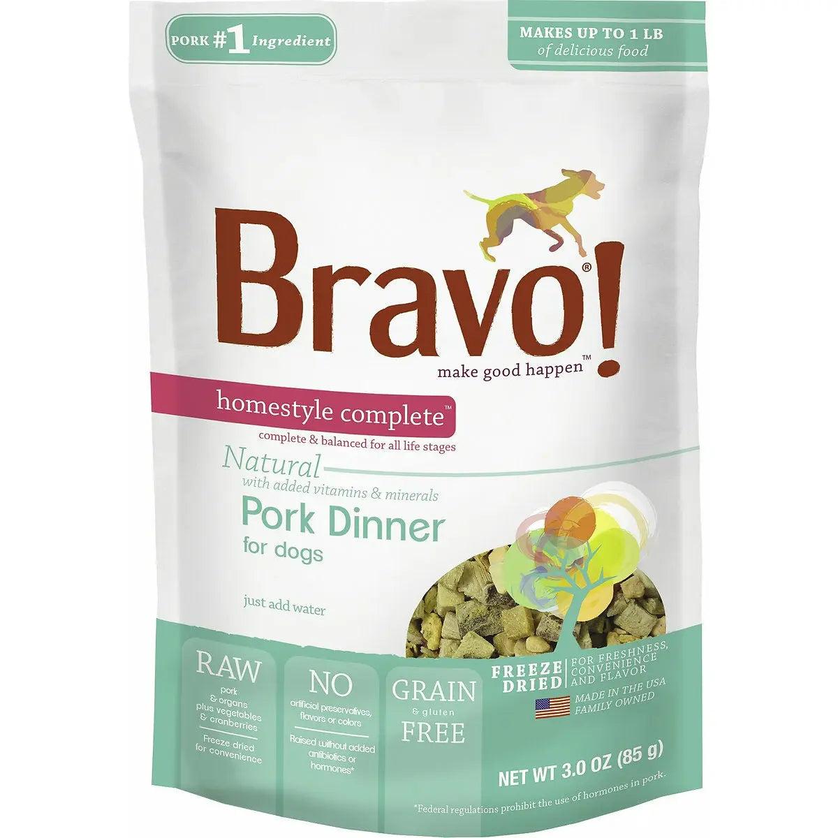 Bravo Homestyle Complete Natural Pork Dinner Freeze-Dried Dog Food, 3-oz