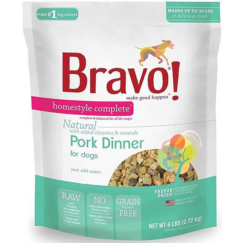Bravo Homestyle Complete Natural Pork Dinner Freeze-Dried Dog Food, 6-lb