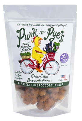 Punk-n-Pye's Chic Chic Broccoli Bonzo Dog Treat, Lil Bites, 3.5-oz