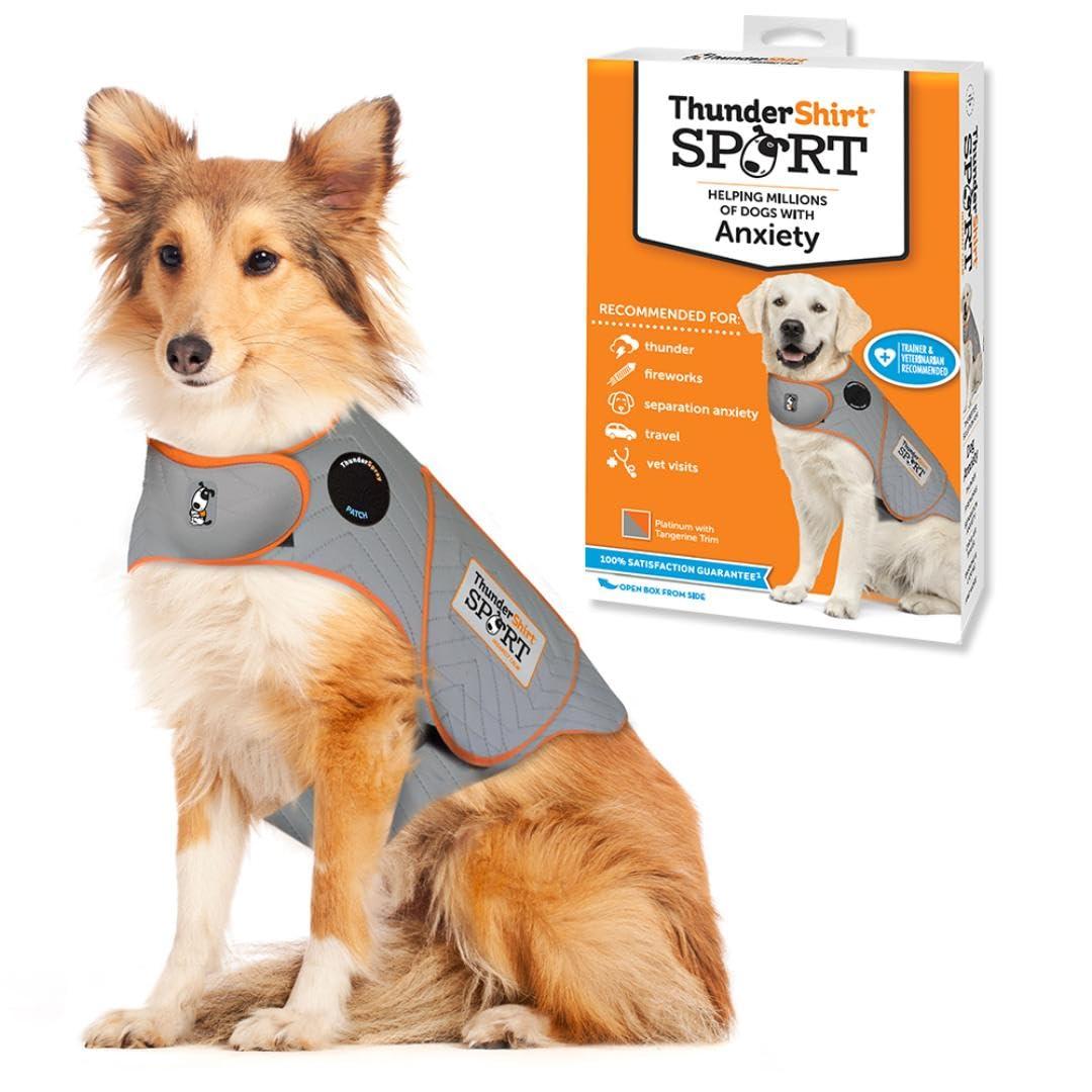 ThunderShirt SPORT Platinum Anxiety & Calming Solution for Dogs, Heather Grey, Large