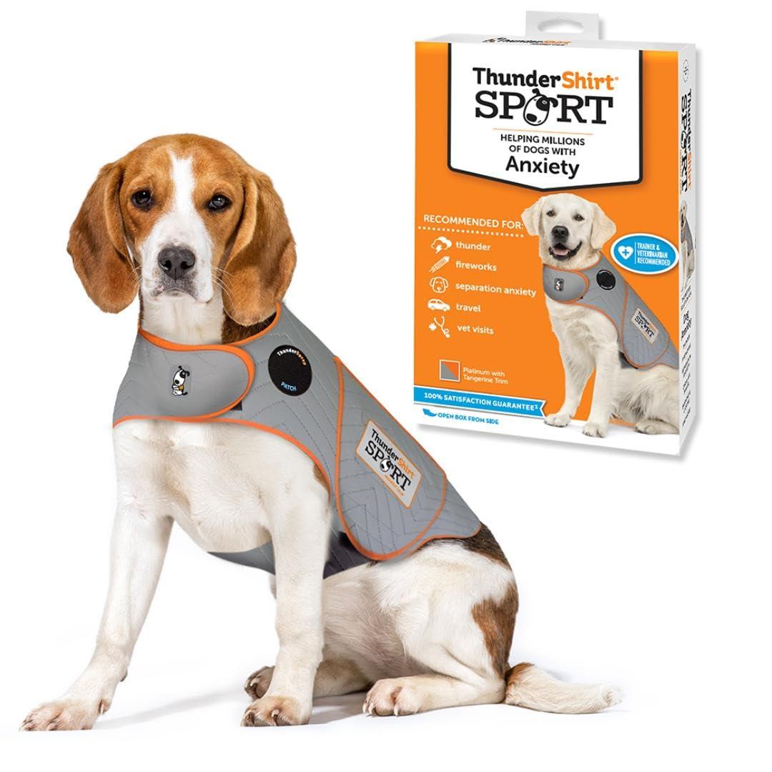 ThunderShirt SPORT Platinum Anxiety & Calming Solution for Dogs, Heather Grey, Medium