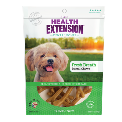 Health Extension Fresh Breath Dental Bones Dog Treats, Small, 14 count